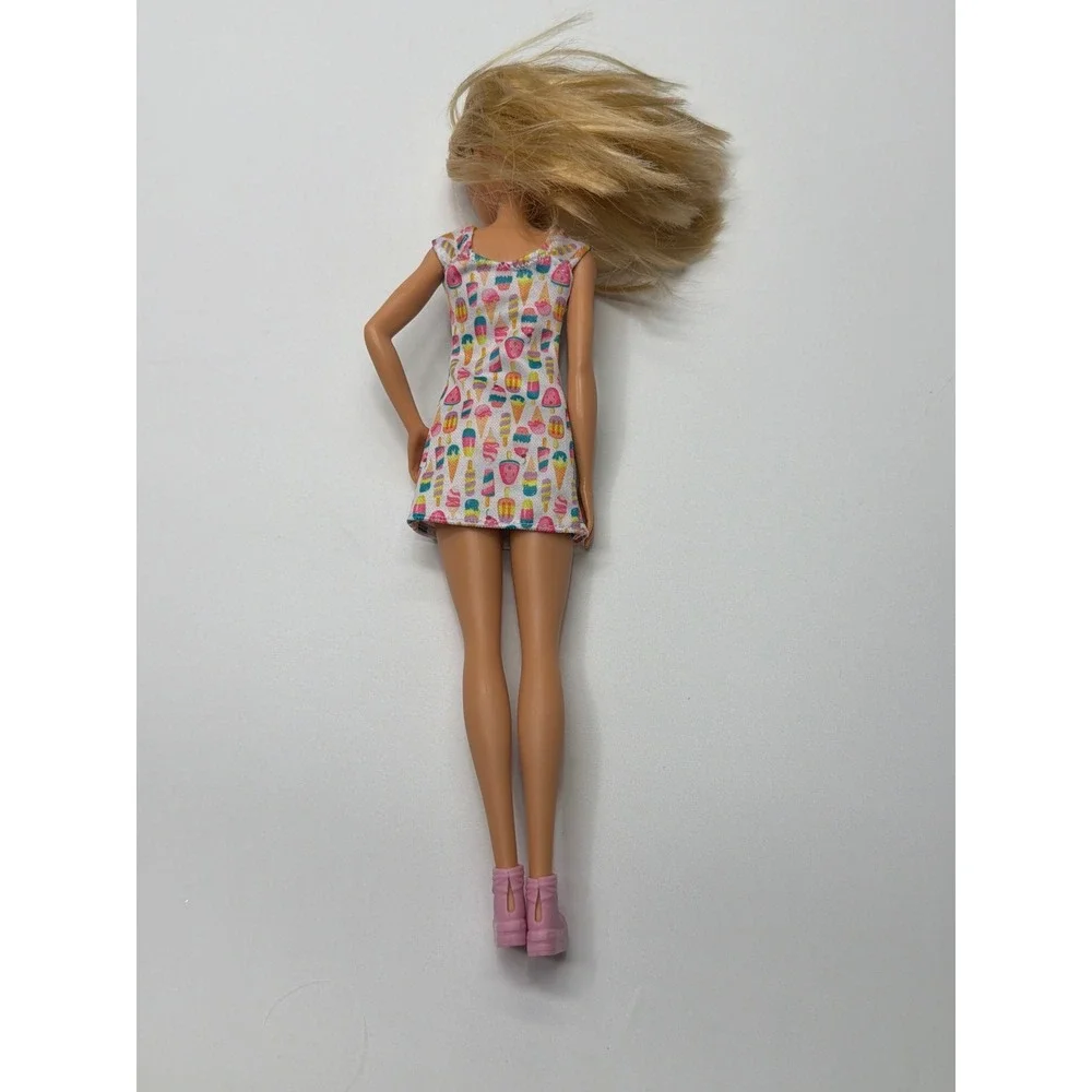 Barbie Doll Ice Cream Print Dress Pink Sneakers Mattel‎ 2015